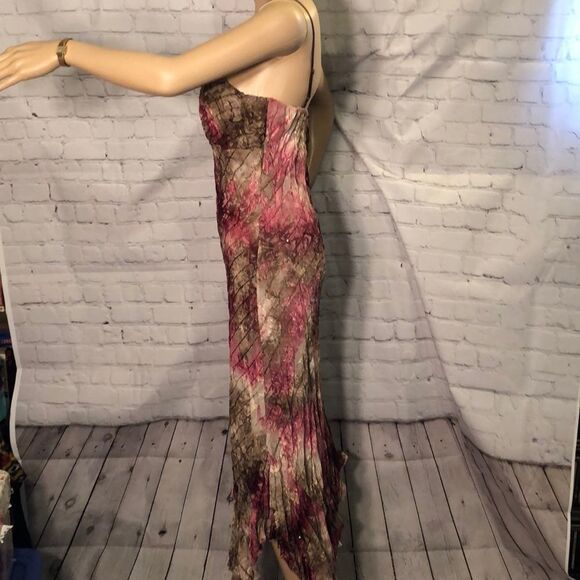 V.O.V.O. Vintage Y2K Long Asymmetrical Artsy Boho Sequined Cocktail Dress Large - Picture 6 of 9